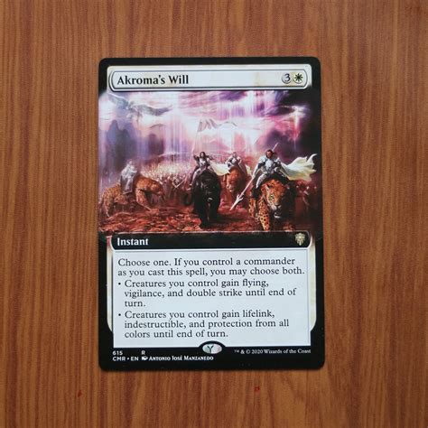 Akromas Will Full Art Cmr Hologram Holostamp Magic The Gathering