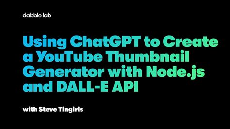 Using ChatGPT To Create A YouTube Thumbnail Generator With Node Js And