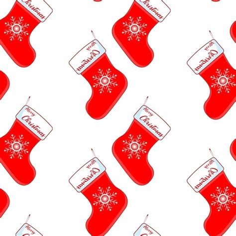 Premium Vector Christmas Sock Seamless Pattern