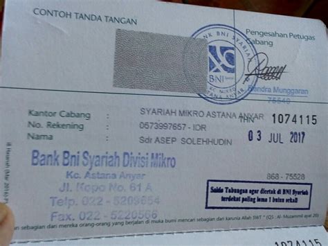 Detail Contoh Nomor Rekening Bni Koleksi Nomer