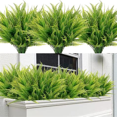 MAFRY HOUSE 12 Bundles Artificial Boston Fern Plants UV Resistant