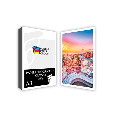 60 folhas Papel Fotográfico 230g Glossy Brilhante A3 Premium Line A