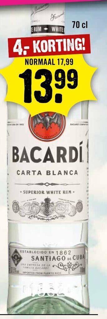 Bacardi Carta Blanca 70CL Aanbieding Bij Dirck 3