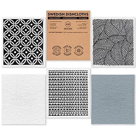 SUPERSCANDI Swedish Dishcloths For Kitchen Eco Friendly Reusable