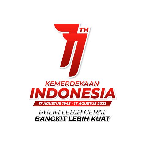 Gambar Selamat Hari Kemerdekaan Ri 17 Agustus 2022 Ke 77 Vektor Png Background Transparan