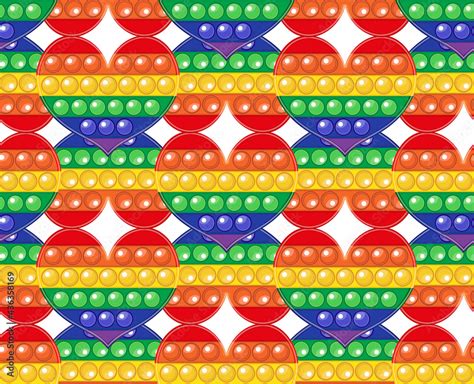 Vetor Do Stock Popit Colorful Rainbow Seamless Pattern Fidget Sensory