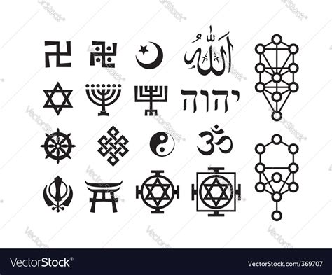 Oriental Religious Symbols Royalty Free Vector Image