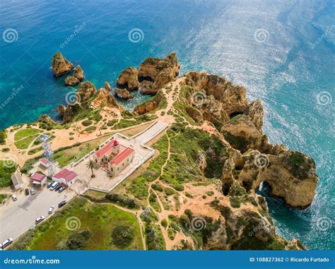 Aerial View from Ponta Da Piedade, Algarve, Portugal Stock Photo ...