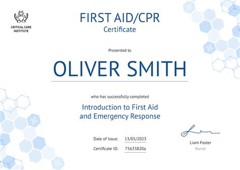 Free First Aid Certificate Templates Download And Edit Certifier