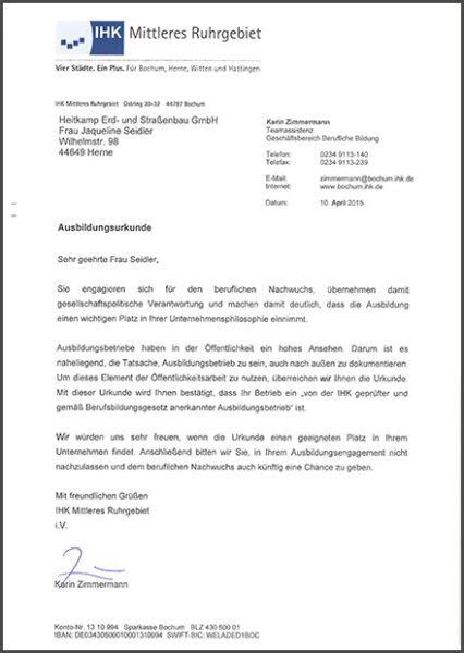 IHK Bochum Ausbildungsbetrieb HEITKAMP Unternehmensgruppe