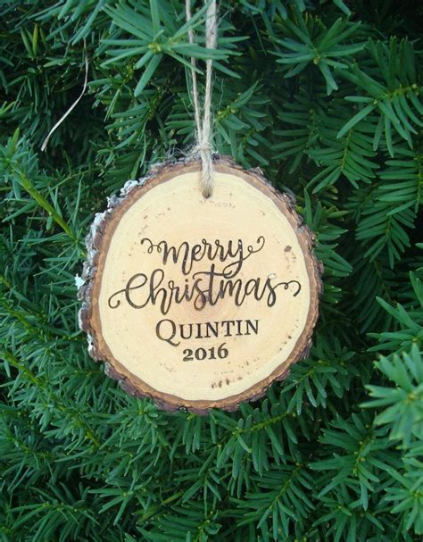 Rustic Wood Slice Ornament Personalized Christmas Ornaments For Kids