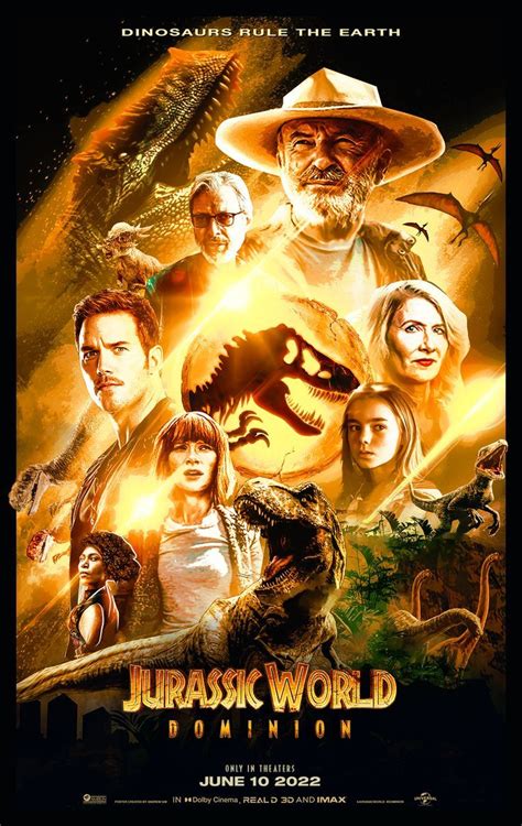 Jurassic World Dominon Poster Hd 2020 Golden By Andrew Vm Jurassic World Movie Jurassic World