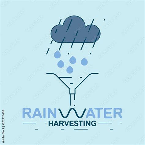 Rainwater Harvesting Water Reuse Save Water Concept Rainwater