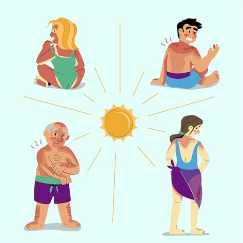 Free Vector Flat Design Person With Sunburn