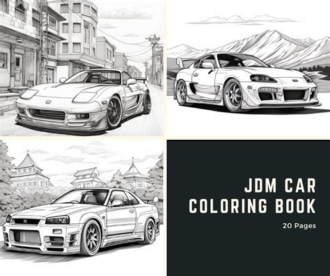 20 Jdm Cars Coloring Pages Downloadable Pdf Etsy