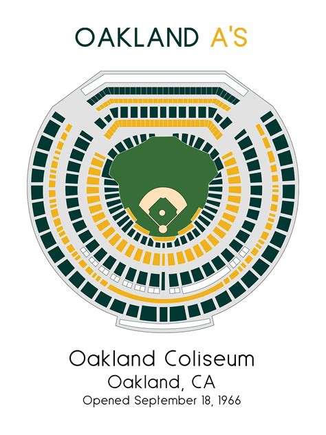 Oakland Athletics, Oakland A's MLB Stadium Map, Ballpark Map, Baseball Stadium Map, Gift for Him ...