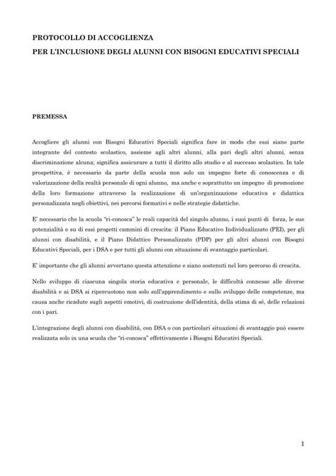 Pdf Protocollo Di Accoglienza Protocollo Di Accoglienza Per L