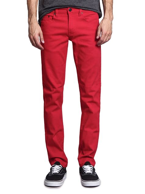 Victorious Mens Slim Fit Colored Stretch Jeans Up To 44w