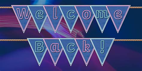 Welcome Back Neon Theme Bunting Teacher Made Twinkl