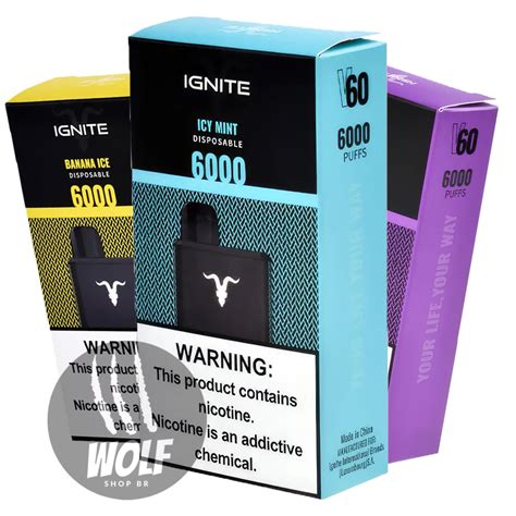 IGNITE V60 6000 Puffs Recarregável Pod Descartável