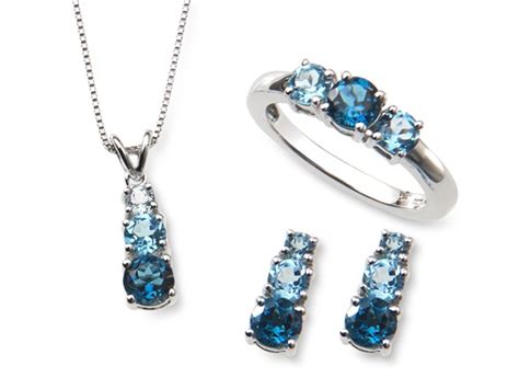 Sterling Silver & Blue Topaz Jewelry Set