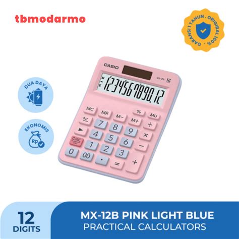 Jual Kalkulator Casio Digit Mx B Pink Light Blue Shopee Indonesia