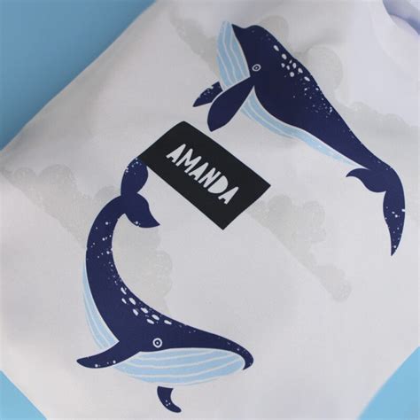 Bolsa De Tela Ballenas Personalizada Con Nombre Regalisimos