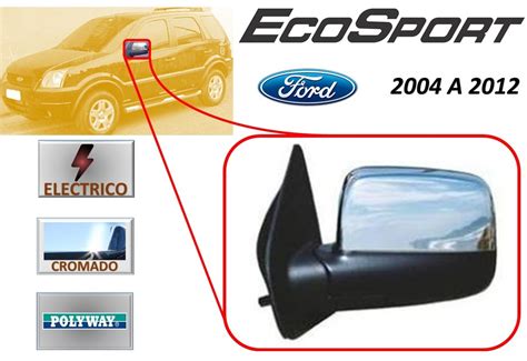 Ford Ecosport Espejo Electrico Cromado Lado Izquierdo