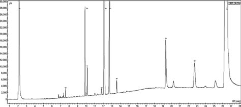 Gc Chromatogram Of Crude Fames Mixture Synthesized From The