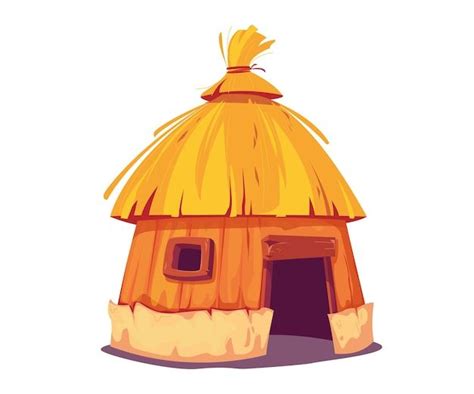 Premium Vector Bungalow With Thatched Roof Fun The Hut Is A