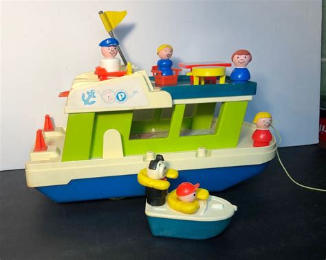 70s Fisher Price Boat 985 1972 Little People Set Near Complete Set Etsy