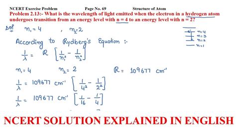 What Is The Wavelength Of Light Emitted When The Electron In A Hydrogen