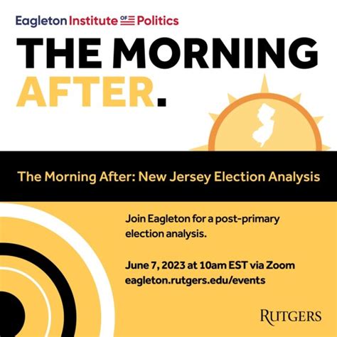 The Morning After New Jersey Primary Election Analysis Eagleton