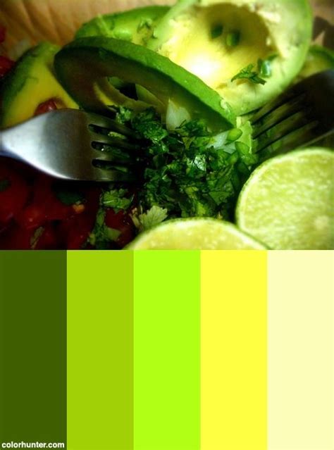 Making Guacamole Color Palette How To Make Guacamole Chartreuse Color Color Combos