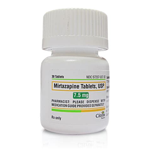 Mirtazapine 75mg Per Tabs Manufacture May Vary