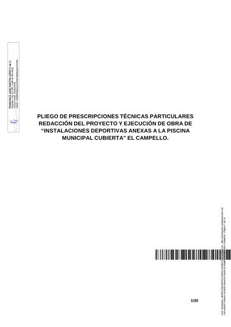 Pdf Prescripciones T Cnicas Particulares Redacci N Docu