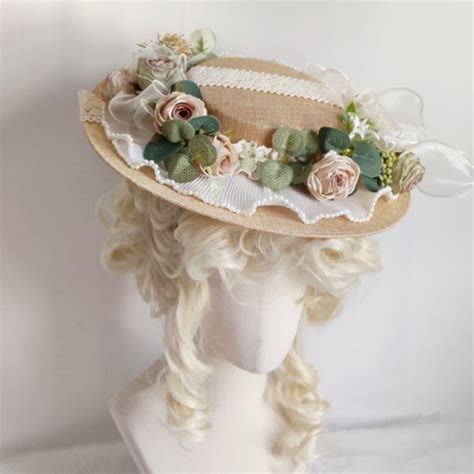 Pastoral Style Flower Sweet Flat Top Hat Elegant Lace Sunscreen Hats