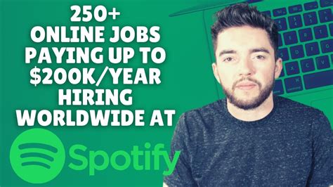 Spotify Is Hiring For 250 Work From Home Jobs Paying Up To 200k Year Worldwide 2022 Youtube