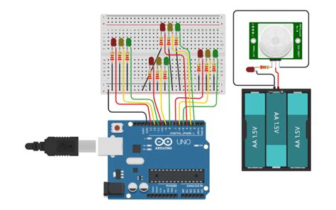 Circuit Design Iot Traffic Management System Tinkercad