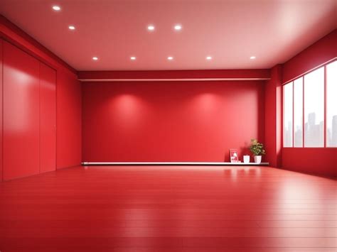 Premium Photo Bold Elegance Empty Red Studio Room Background For