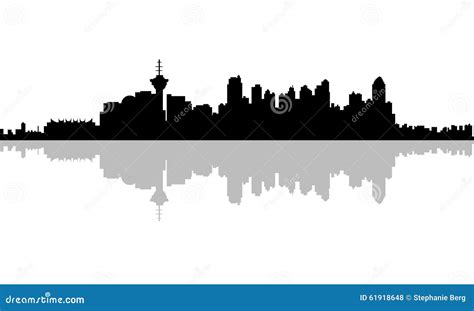 Vancouver Silhouette Skyline Stock Illustration Image 61918648