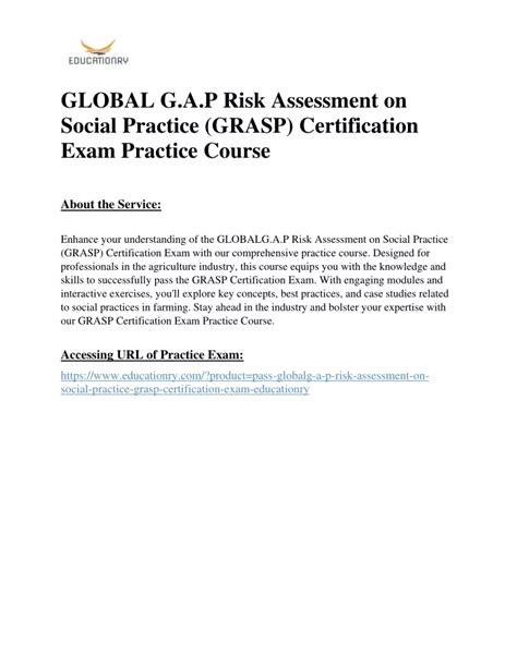 Ppt Globalg A P Risk Assessment On Social Practice Grasp Certification Exam Practi