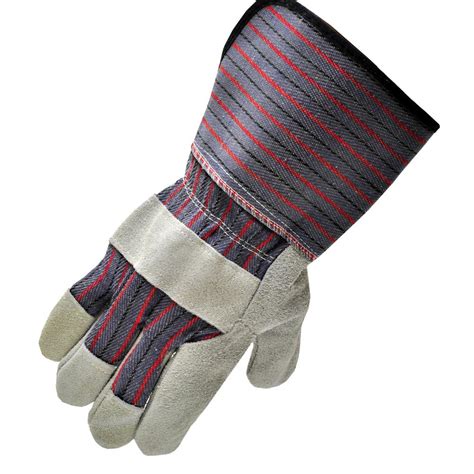 G And F Products Extra Long Cuff 4 12 In Large Leather Palm Work Gloves