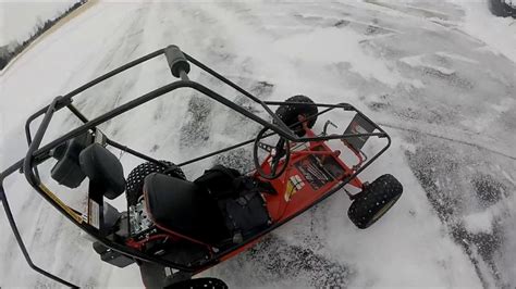 Crazy Go Kart Drifting In Snow Youtube