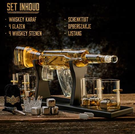 Whisiskey Whiskey Karaf AK 47 Luxe Whisky Karaf Set 1 L