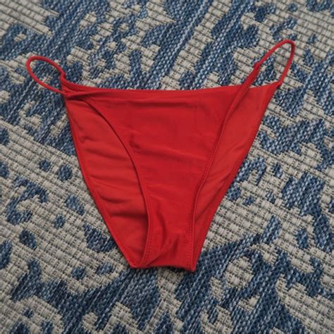 Swim Vintage Red String Bikini Bottoms Poshmark