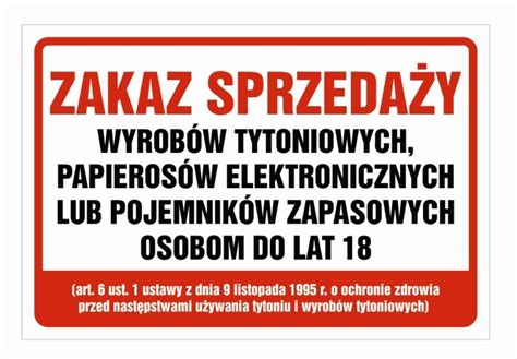 Naklejka zakaz sprzedaży e papierosów ZSP03 15x20 porównaj ceny