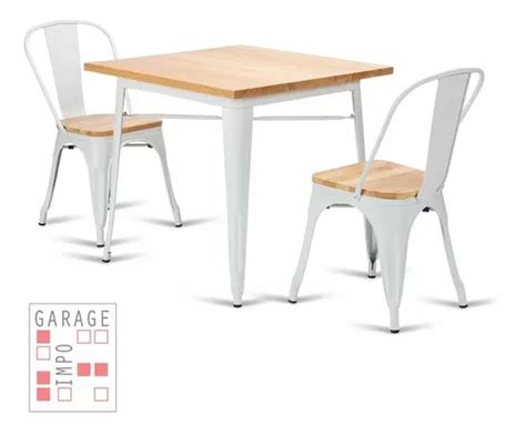 Silla Tolix Metal Madera Vintage Blanco Asiento En Madera En Venta En