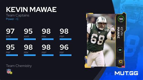 Kevin Mawae Team Captains Ovr Madden Nfl Mut Gg