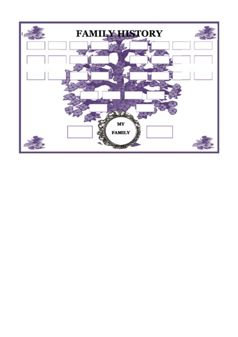 Family History Tree Template printable pdf download